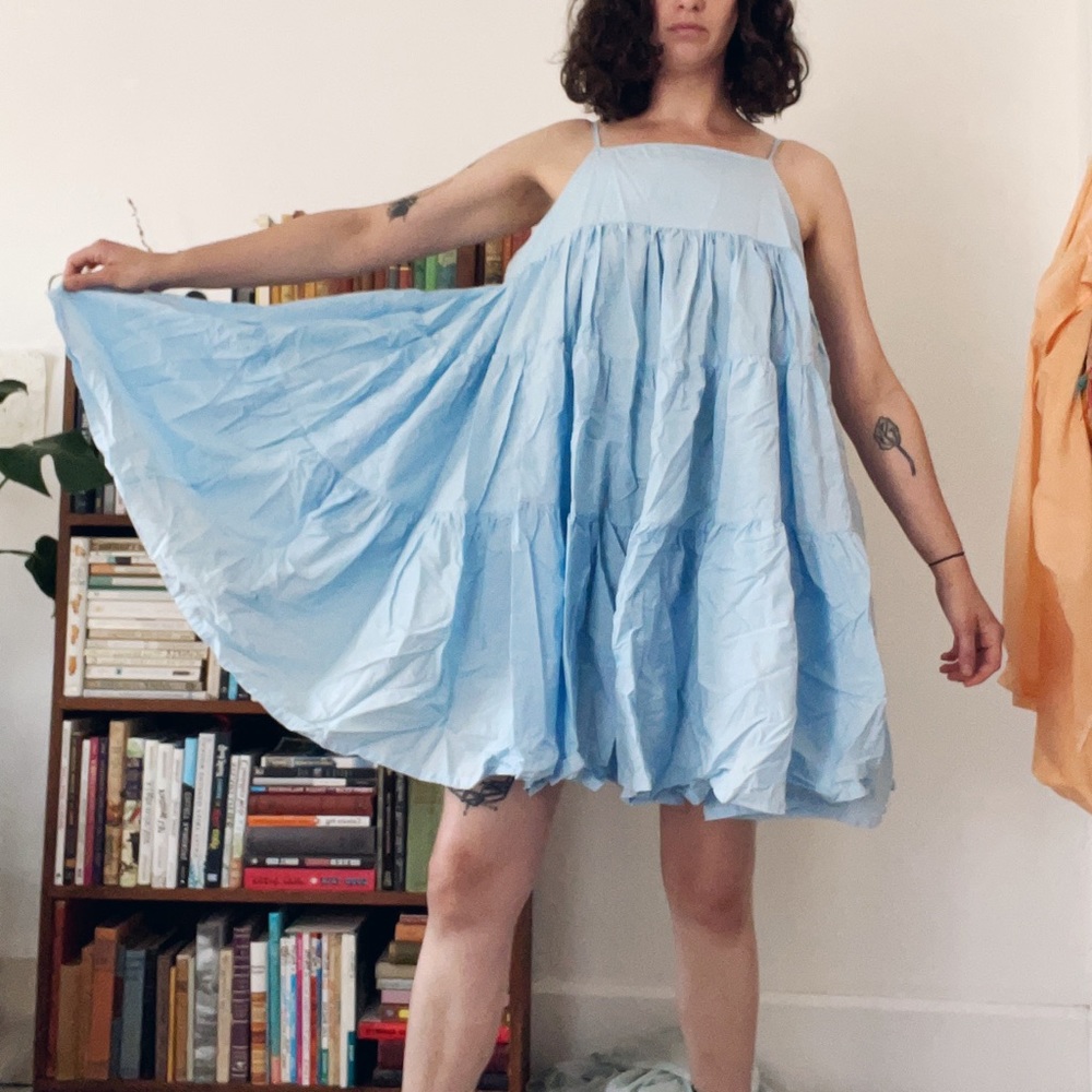 Seek Shelter Celia Party Dress Small Blue Sustainable Summer Wedding